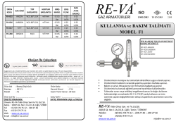 KULLANMA ve BAKIM TALİMATI MODEL F1 - Re
