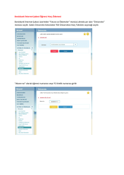 Denizbank İnternet Şubesi &Ouml;ğrenci Har&ccedil;