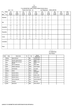 2. Dönem ders Programı