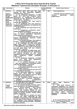 2 Ekim 2014 Perşembe G&uuml;n&uuml; Saat 09