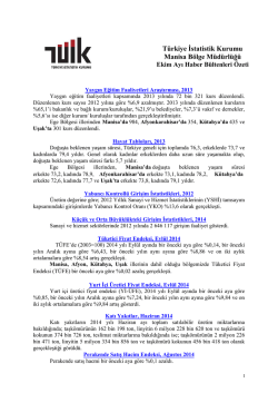 2014 Ekim Ayı Haber Bülteni Özeti – TÜİK Manisa Bölge Müdürlüğü