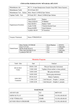 i&ccedil;erik - T&uuml;rkiye Cimnastik Federasyonu