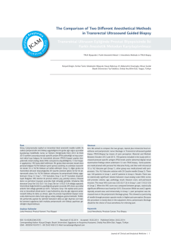 The Comparison of Two Different Anesthetical Methods in