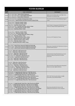 POSTER BİLDİRİLER