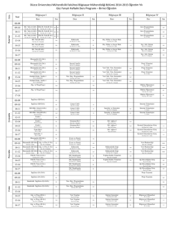 Normal &Ouml;ğretim - D&uuml;zce &Uuml;niversitesi Bilgisayar M&uuml;hendisliği MF
