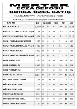 Fiyat Listesi İndir - merter ecza deposu