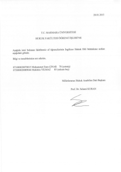 İngilizce Hukuk Dili - Marmara &Uuml;niversitesi