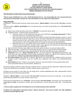 DERS ALMA - İstanbul Ticaret &Uuml;niversitesi