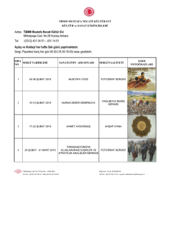 Şubat Ayı Programı