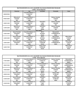 İŞL 2014-2015 Bahar Ders Programı.xlsx