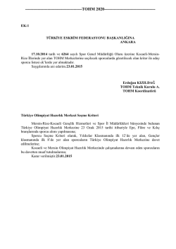 EK 1 - T&uuml;rkiye Eskrim Federasyonu