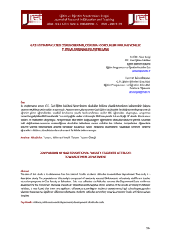 gazi eğitim fak&uuml;ltesi &ouml;ğrencilerinin, &ouml;ğrenim g&ouml;rd&uuml;kleri b&ouml;l&uuml;me