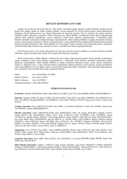DEVLET KONSERVATUVARI - Anadolu &Uuml;niversitesi