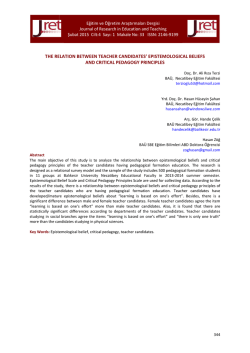 the relatıon between teacher candıdates