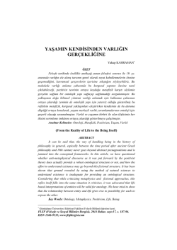 Tam metin/full text - Flsf-Felsefe ve Sosyal Bilimler Dergisi