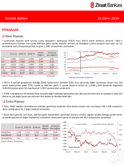 Günlük Bülten 31 Ekim 2014