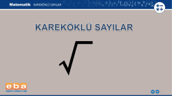 karek&ouml;kl&uuml; sayılar