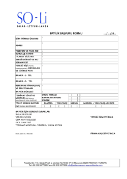 BAYİLİK BAŞVURU FORMU