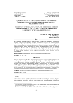 Ġġ MEMNUNĠYETĠ VE Y&Ouml;NETĠCĠ DESTEĞĠNĠN