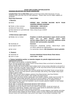 PAZAR YERĠ VE BĠNA YAPTIRILACAKTIR KARAMAN