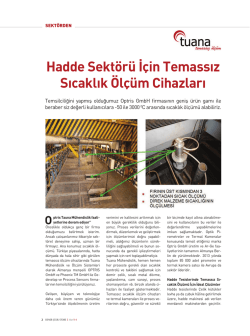 Hadde Sekt&ouml;r&uuml; İ&ccedil;in Temassız Sıcaklık &Ouml;l&ccedil;&uuml;m Cihazları