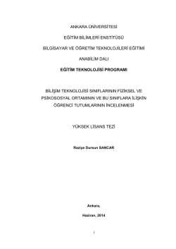 ankara &uuml;niversitesi eğitim bilimleri enstit&uuml;s&uuml; bilgisayar ve &ouml;ğretim