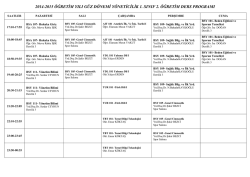 Spor Y&ouml;neticiliği 2. &Ouml;ğretim Ders Programı