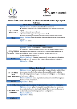 Haziran 2014 D&ouml;nemi Genel Katılıma A&ccedil;ık Eğitim