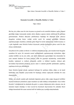 Prof. Dr. Oğuz Adanır: Sanat Felsefesi