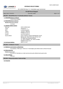 G&Uuml;VENLİK BİLGİ FORMU