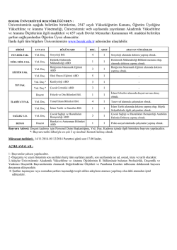 BOZOK &Uuml;NİVERSİTESİ REKT&Ouml;RL&Uuml;Ğ&Uuml;NDEN
