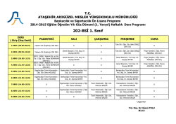 202-BSİ 1. Sınıf - Ataşehir Adıg&uuml;zel Meslek Y&uuml;ksekokulu