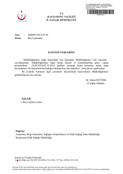 44008972/813.01.02 Konu : Boş Lojmanlar DAĞITIM YERLERİNE