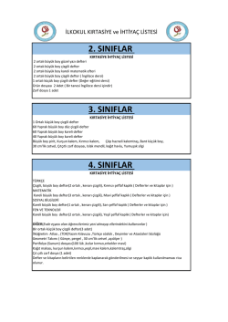 İlkokul Kırtasiye Listesi