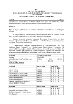 tc erciyes &uuml;niversitesi halil bayraktar sağlık hizmetleri meslek