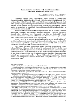 1 Kazak Yenileşme Hareketleri ve İlk Kazak Romanlarından Kız