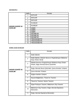 ders i&ccedil;erikleri