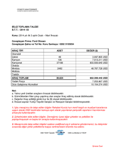 BİLGİ TOPLAMA TALEBİ B.T.T. / 2014- 03 Konu: 2014