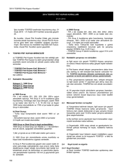TOSFED Pist Kupası Kuralları - T&uuml;rkiye Otomobil Sporları