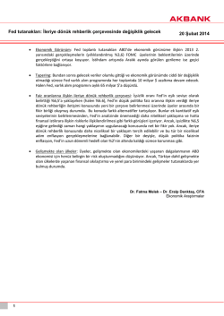 20 Şubat 2014 Fed tutanakları: İleriye d&ouml;n&uuml;k rehberlik &ccedil;er&ccedil;evesinde