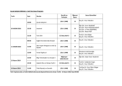 &Ccedil;ocuk Gelişimi B&ouml;l&uuml;m&uuml; 1. Sınıf Ara Sınav Programı Tarih Saat