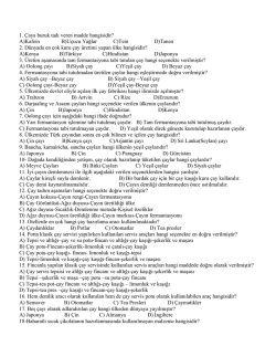 Yiyecek İçecek Servisi(soru)