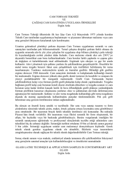 CAM TORNASI TEKNİĞİ VE &Ccedil;AĞDAŞ CAM SANATINDA