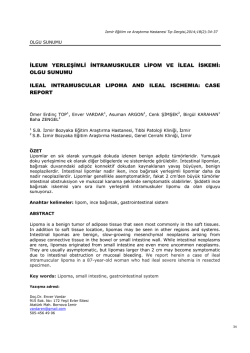 ileum yerleşimli intramuskuler lipom ve ileal iskemi: olgu sunumu