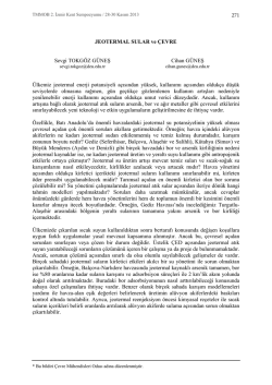 271 JEOTERMAL SULAR ve &Ccedil;EVRE Sevgi TOKG&Ouml;Z G&Uuml;NEŞ Cihan