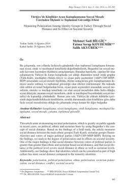 Mehmet Sadi BİLGİ&Ccedil;* Fatma Serap KOYDEMİR** Salih AKY&Uuml;REK***