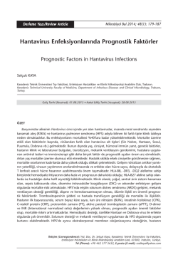 Hantavirus Enfeksiyonlarında Prognostik Fakt&ouml;rler
