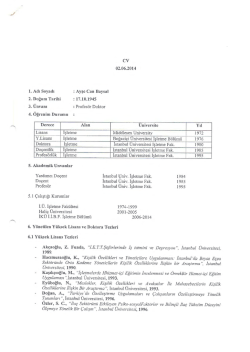 Prof.Dr. Ayşe Can BAYSAL - İstanbul Bilim &Uuml;niversitesi