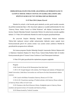Mart 2014 Hindistan &Ccedil;alışma Ziyareti Raporu