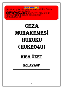 CEZA MUHAKEMESİ HUKUKU (HUK204U)